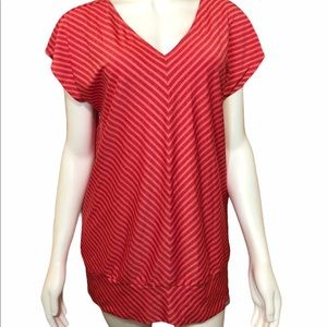 Eddie Bauer Travex Pink Chevron Athletic Top M